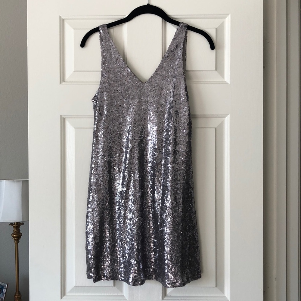 Forever 21 silver sequin dress
